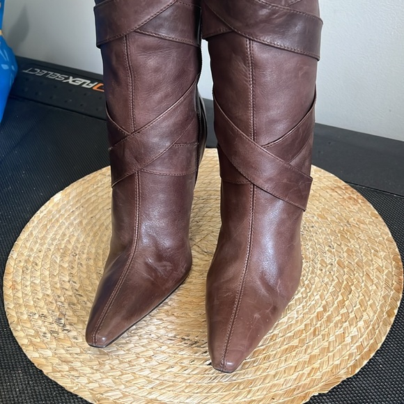 ZIGIBew York Leather Western Heel Booties Boots Size 7.5 - Picture 7 of 16